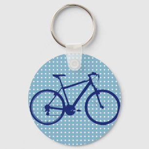 Porte-clés vélo bleu et pois