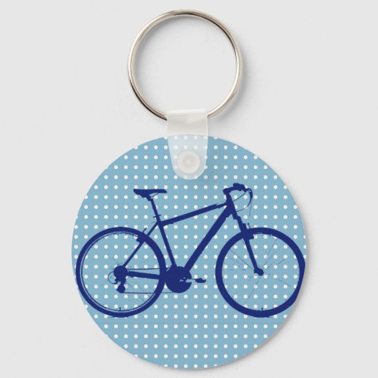 Porte-clés vélo bleu et pois (Recto)
