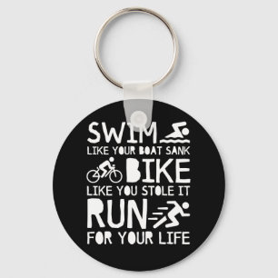 Porte-clés Vélo de bain de triathlon couru pour vous la vie