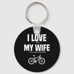 Porte-clés Vélo de Montagne J'adore Quand Ma Femme Me Laisse