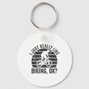 Porte-clés Vélo de Montagne Rétro J'aime Vraiment Faire du Vé