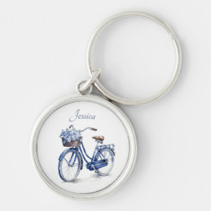 Porte-clés Vélo en Delft Blue personnalisable