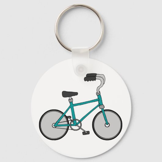 Porte-clés Vélo Rétro Simple Bleu Bicyclette (Recto)