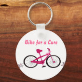Porte-clés Vélo rose de sensibilisation (Recto)