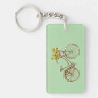 Porte-clés Vélo vintage avec panier de tournesols