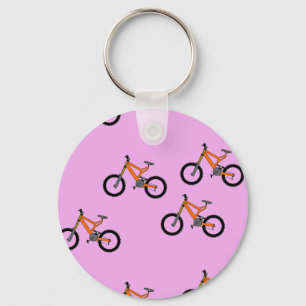 Porte-clés Vélos motif sur rose