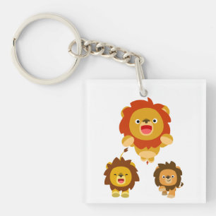 Porte-clés 'Venant! !" 3 Porte - clé Acrylique Lions Cartoon