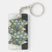 Porte-clés Vendeur Origami Fortune sur papier géométrique (Dos)