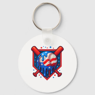 Porte-clés Vendre de la glace à dégouliner Drapeau Usa 4 Juil