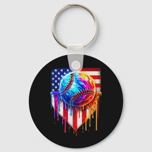 Porte-clés Vendre Ice Cream American Drapeau Drapeau (Recto)
