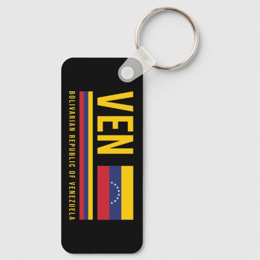 Porte-clés Venezuela Drapeau et code ISO Alpha 3 Design (Verso)