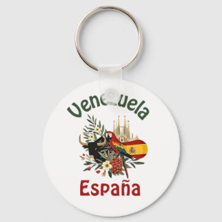 Porte-clés Venezuela + España – fusión de raíces y orgullo