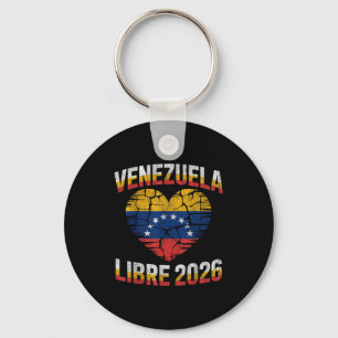 Porte-clés Venezuela Libre 2026 Drapeau du cœur du Venezuela