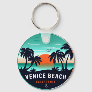 Porte-clés Venice Beach California Retro Sunset Souvenirs 80