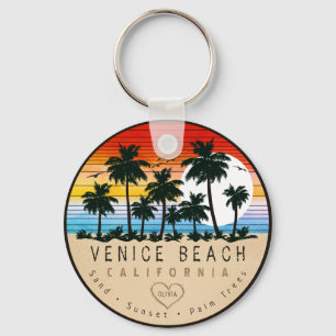 Porte-clés Venice Beach Californie Rétro Palmiers Souvenir