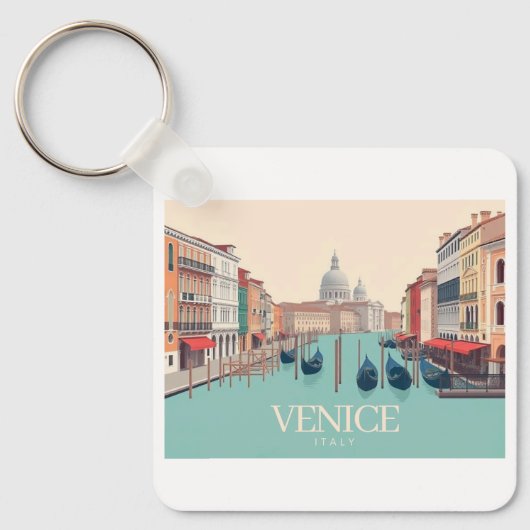 Porte-clés Venise Italie Pastel Voyage Design (Recto)