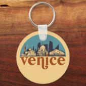 Porte-clés Venise Italie Rétro City Skyline Ville Art (Recto)