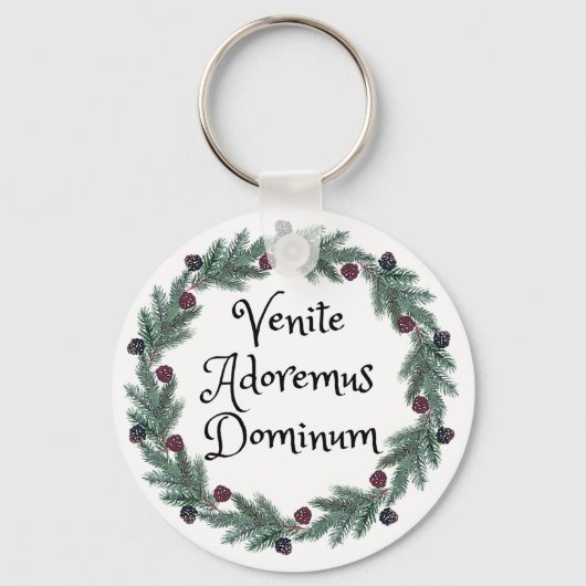 Porte-clés Venite Adoremus Dominum Latin Noël religieux (Recto)
