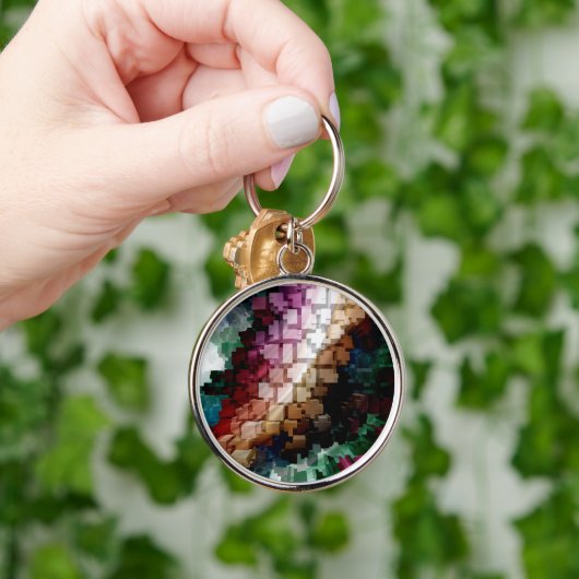 Porte-clés Vent foncé centré sur le cube (Main)