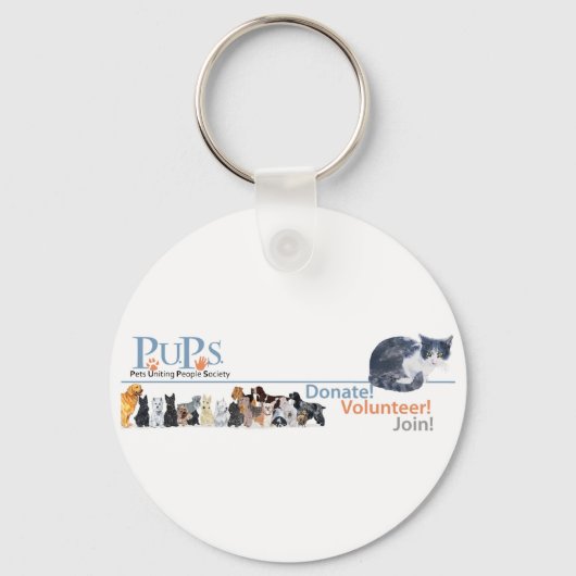 Porte-clés Vente de logo PUP avec Tuxedo Cat (Recto)