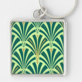 Porte-clés Ventilateur Art Déco motif - vert pin et menthe (Devant)