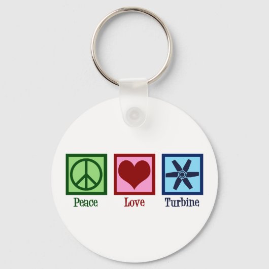 Porte-clés Ventilateur Turbine Peace Love (Recto)