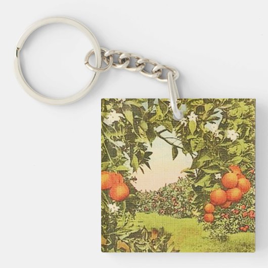 Porte-clés Verger d'orangers vintage (Devant)