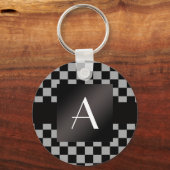 Porte-clés Vérificateurs gris et noirs Monogrammes (Recto)