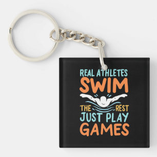 Porte-clés Véritable Athlètes nager