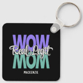 Porte-clés Véritable Legit Wow Maman Imprimer (violet, Turquo (Dos)