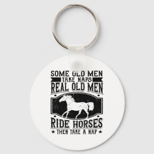 Porte-clés Véritable Vieux Hommes Faire Du Cheval Équitation