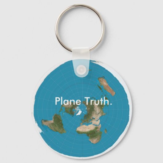 Porte-clés Vérité d'avion. Bouton Porte - clé Azimuthal Equid (Recto)