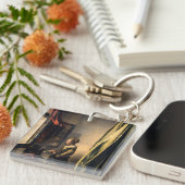 Porte-clés Vermeer - Fille lisant une lettre à une fenêtre ou (Devant Droit)