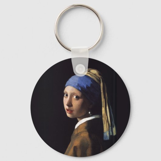 Porte-clés Vermeer Girl Pearl Élevant Masterpiece Peinture (Recto)