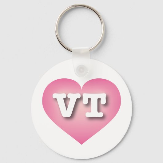 Porte-clés Vermont Rose Fade Heart - J'aime VT (Recto)
