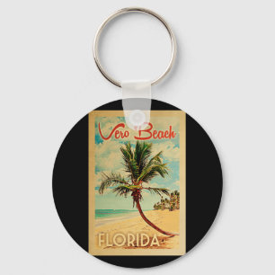 Porte-clés Vero Beach Floride Palm Tree Beach Vintage voyage