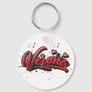 Porte-clés Verona red Heart Graffiti