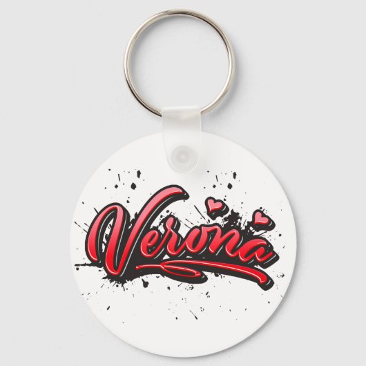 Porte-clés Verona red Heart Graffiti (Recto)