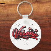 Porte-clés Verona red Heart Graffiti (Recto)