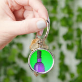 Porte-clés verre à vin et bouteille : vitrail (main)