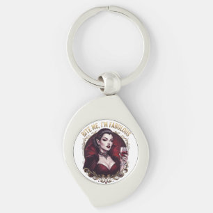Porte-clés Verre à vin gothique vampire fabuleux Bite Me