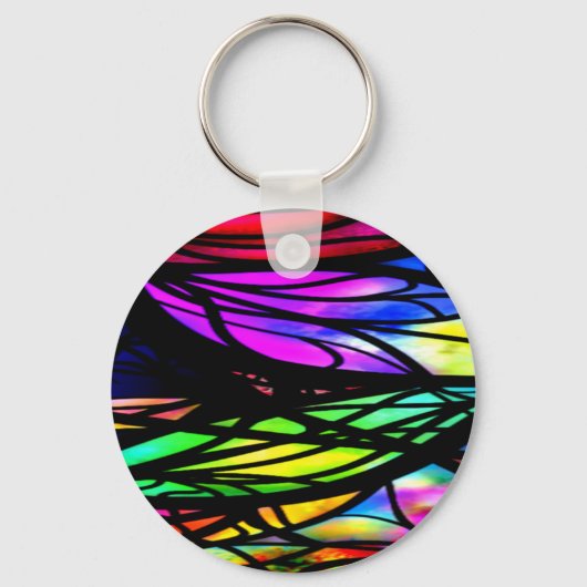 Porte-clés Verre Arc-en-ciel Coloré Fancy Amusant (Recto)