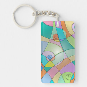 Porte-clés Verre coloré simulé dans les teintes pastel