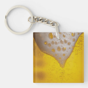 Porte-clés Verre de bière avec bulles et mousse