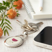 Porte-clés Verre de vin rouge personnalisé (Côté )