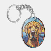 Porte-clés Verre doux Golden Labrador Chien (Devant gauche)