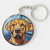 Porte-clés Verre doux Golden Labrador Chien (Dos)