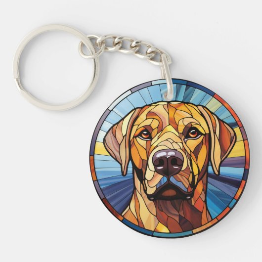 Porte-clés Verre doux Golden Labrador Chien (Devant)