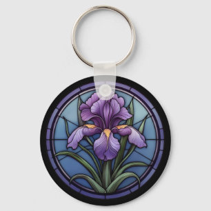 Porte-clés Verre Iris Violet