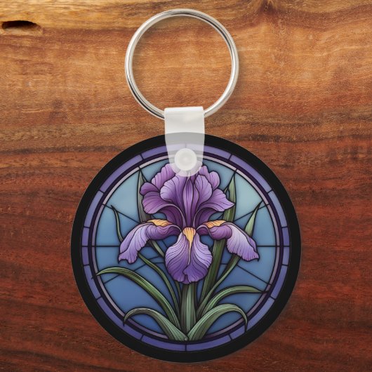 Porte-clés Verre Iris Violet (Verso)